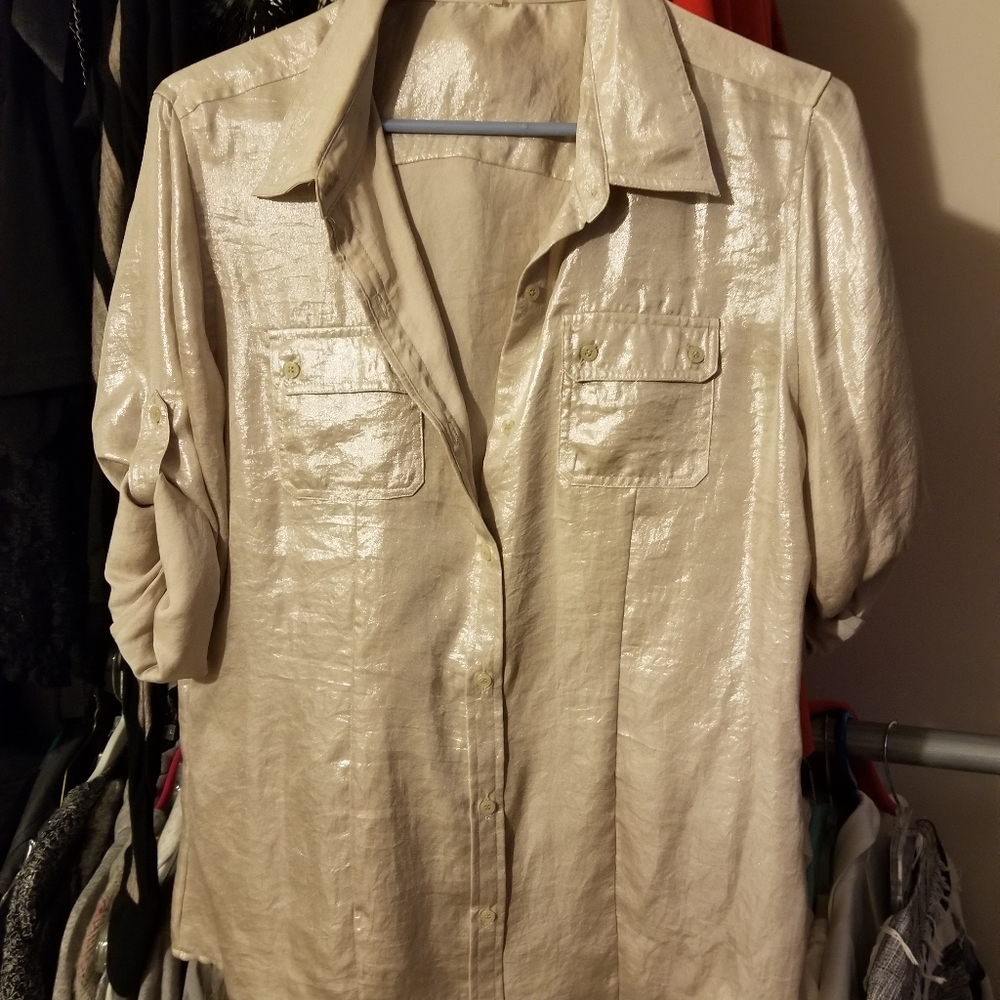 Gold/champagne Calvin button up